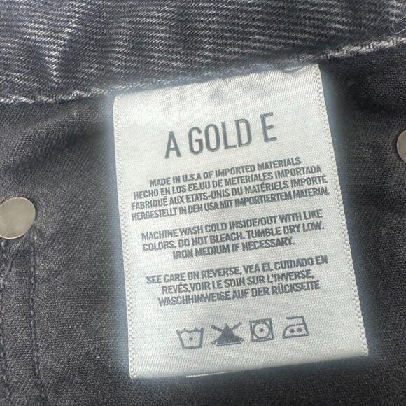 Agolde Criss Cross Distressed Jean Denim Mini Skirt Size 30 In Pivot Wash Black - Picture 11 of 14